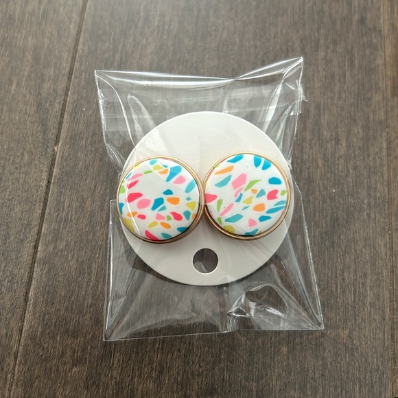 ALL SHE WROTE NOTES Confetti Bright Stud Earrings, Confetti Happiness, Jewellery - Picture 6 of 6